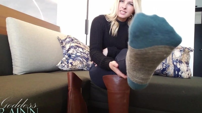 Goddess Rainn - Lick My Sweaty Leather Boot Feet/socks (720 )